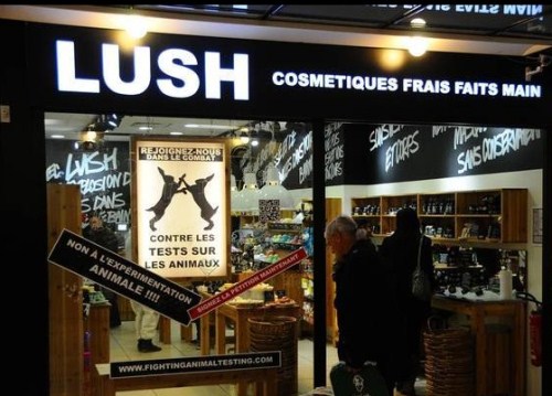 La mobilisation des boutiques Lush contre les tests sur animaux