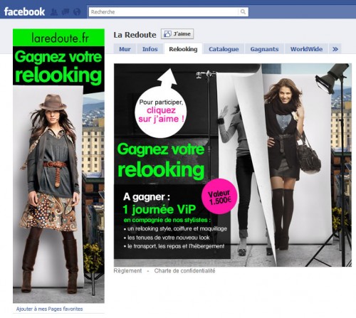 La page Facebook de La Redoute