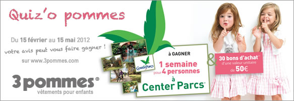 Gagnez un séjour pour toute la famille avec le jeu-concours 3pommes !