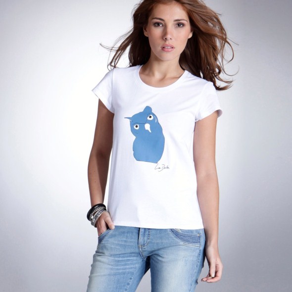 Collection La Redoute par Lou Doillon été 2011 tee shirt blanc hibou bleu 