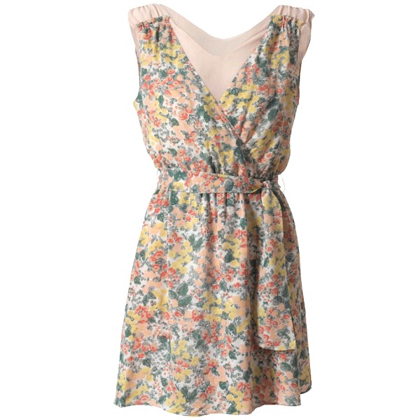 Robe mode été 2011 imprimé liberty pastel avec un lien à la taille style romantique collection Comptoir des Cotonniers