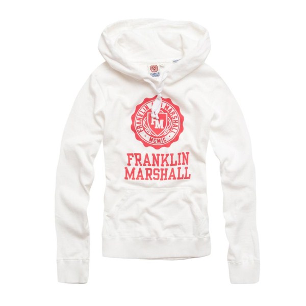 Sweat à capuche en coton blanc pour femme de Franklin & Marshall