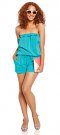 Combishort bandeau bleu vert détail à volant 