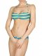 Bikini bandeau rayé turquoise