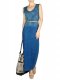 Robe bleue à détails métalliques incrustés 