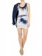 Robe droite tie and dye bleu-blanc