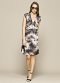 Robe sans manche en soie imprimée tie and dye 