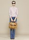 Sac cartable cognac avec fermoir vieil argent