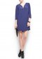 Robe droite satinée à manches ¾