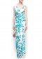 Robe longue fleurie turquoise
