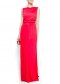 Robe longue rouge à pinces latérales