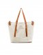 Sac shopper en toile avec anses en cuir 