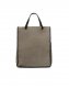 Sac shopper passés en cuir de vache gris