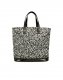Sac shopper tissé léopard