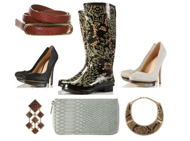 La panoplie d’accessoires en python chez Topshop : discrète et facile à vivre