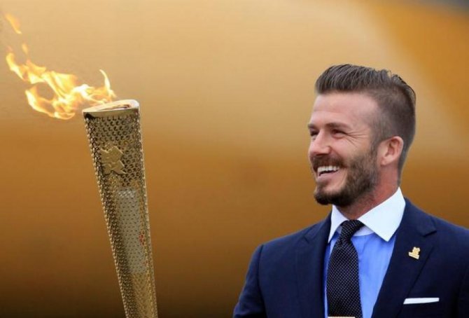 David Beckham, élégant porte-flamme olympique