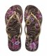 Tongs fleuris à brides dorées