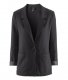 Blazer noir à coupe droite sans doublure 