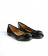 Ballerines noires extra plates avec un nœud sur l’avant