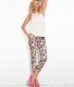 Pantalon ¾  en coton imprimé fleuri 