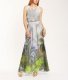 Robe longue en voile imprimé palmier