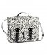 Sac cartable imitation cuir noir et blanc 