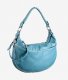 Sac demi lune turquoise avec lien à fermeture assorti