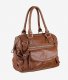 Grand sac Camel effet froncé poche et compartiment extérieurs
