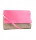 Pochette en imitation daim et cuir rose