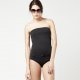 Maillot de bain bandeau noir avec ceinture 