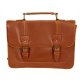 Mini cartable en simili cuir caramel 